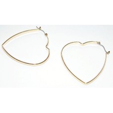 14K Gold Bonded Heart Hoop Earrings